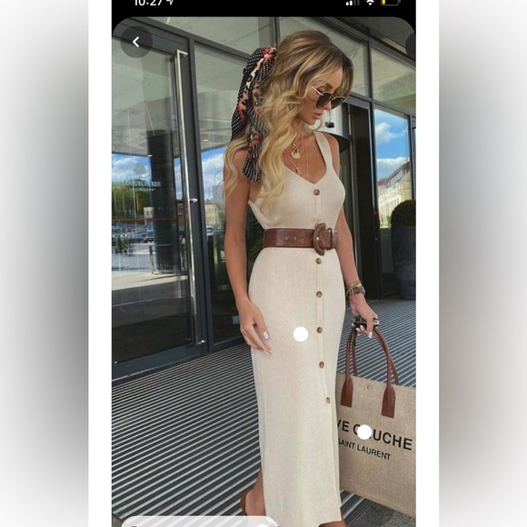 NWT JLUX Label BEIGE BACK TO YOU MAXI DRESS - size s - Picture 5 of 5